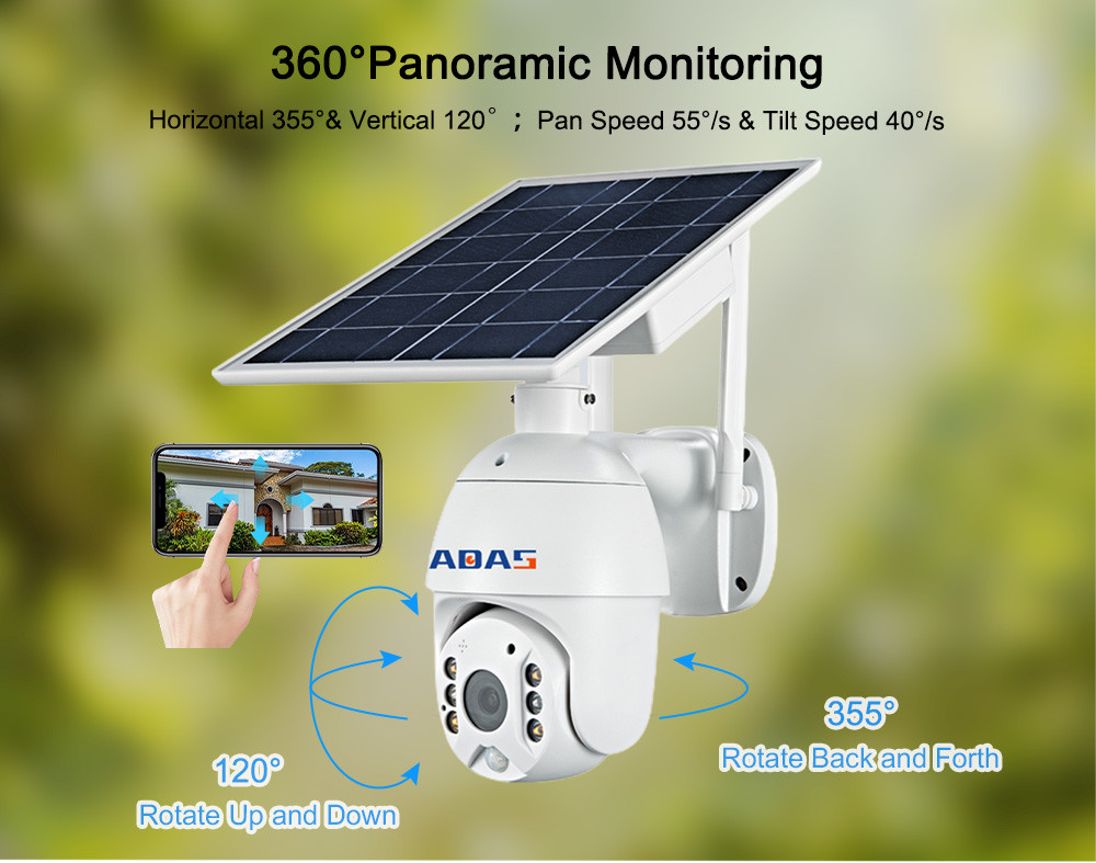 1080P LTE Cellular Home Security Camera 4G 2MP Pan And Tilt Solar PTZ Camera