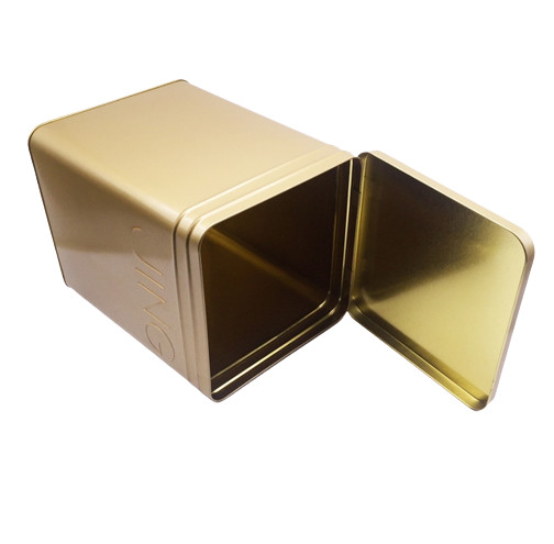 Large Square Tea Canister Tin With Hinged Lid Tea Tin Packaging