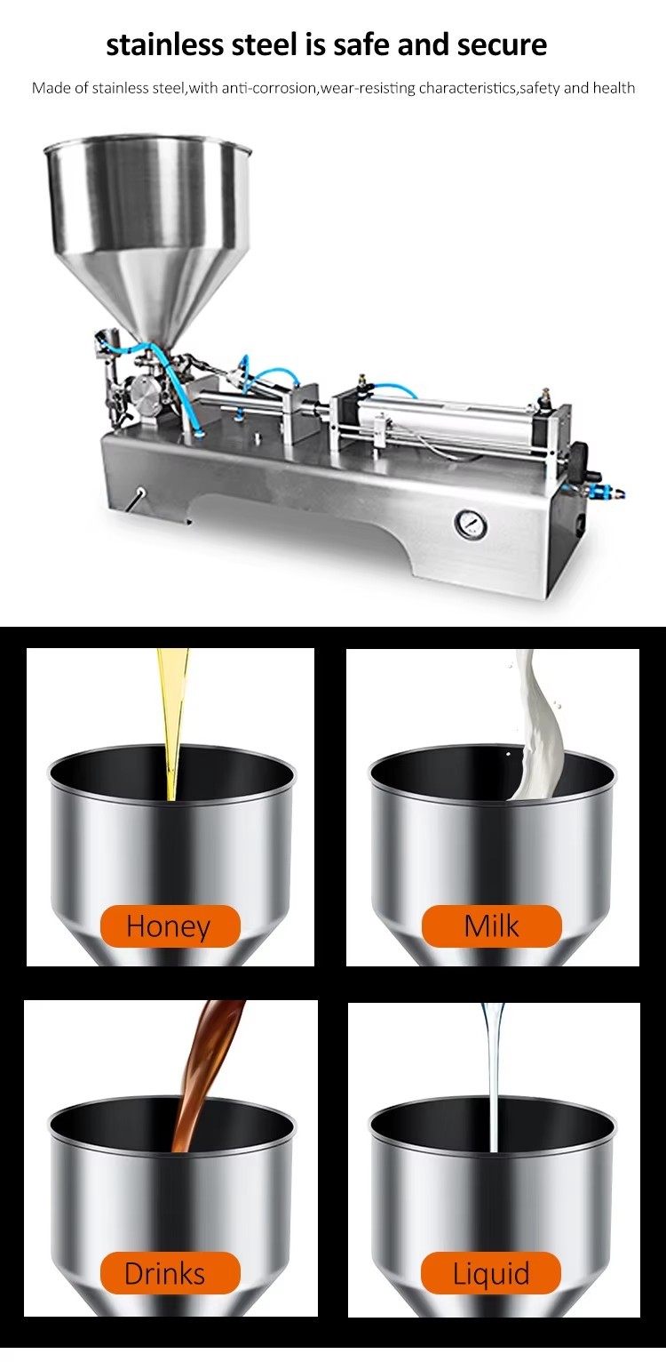 Semi Automatic Filling Machines Horizontal Small Machine Manual Dispense Cream Honey Machinery For Food Processing