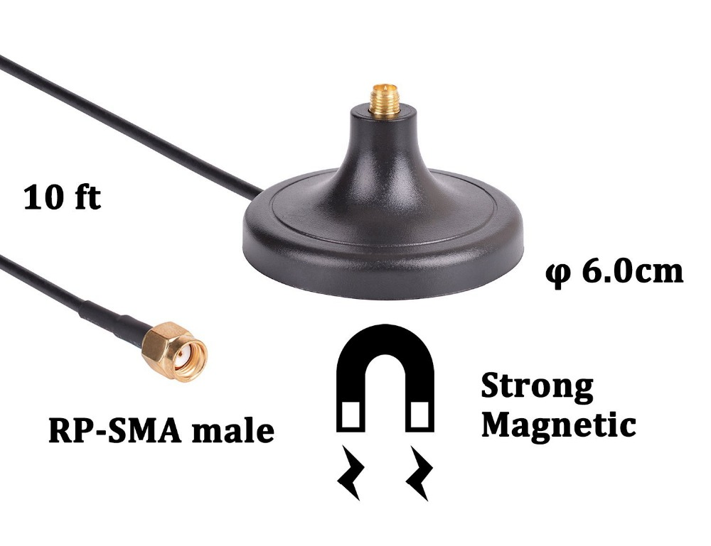 Customizable Cable Length 9dBi WiFi Antenna Extension Cable for Black White Devices
