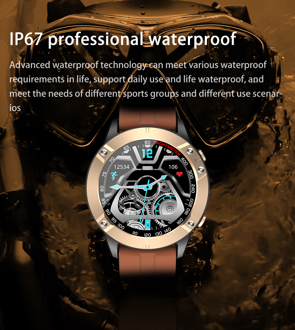 Magnetic Rechargeable 1.28 Inch Smart Watch For Swimming Sports