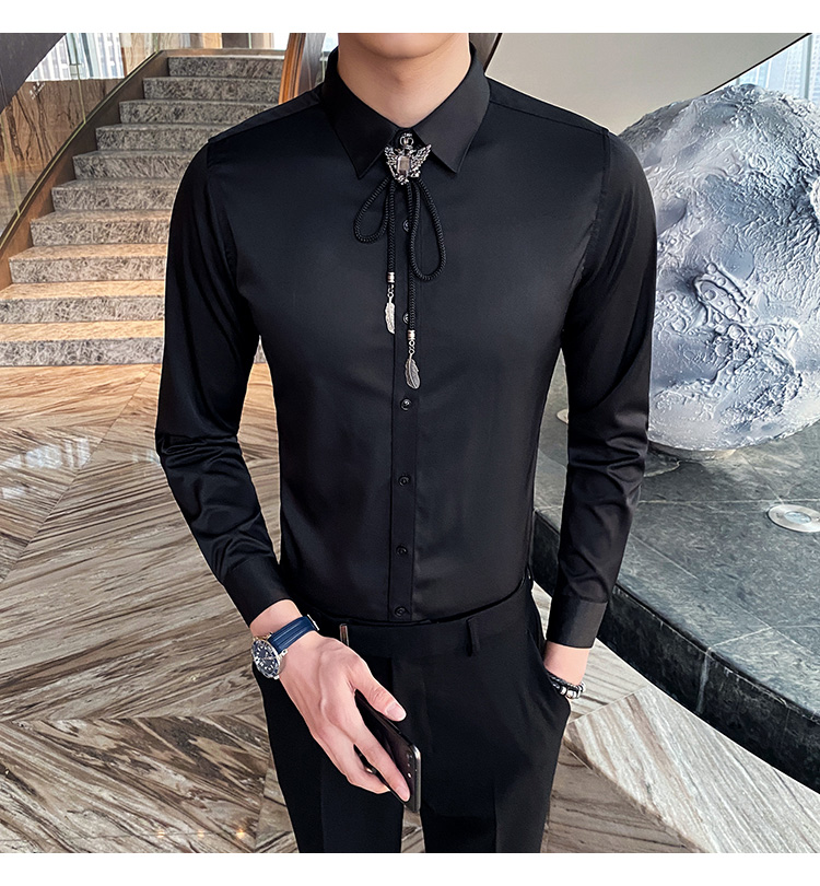 5000 Men's Formal Shirts in Casual Slim Cotton Long-Sleeved Design for Customization
