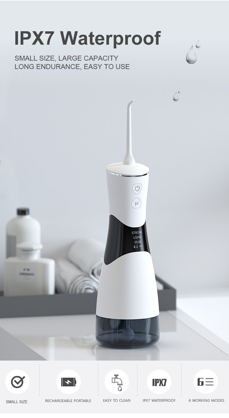 Travel 350ml Smart Portable Water Flosser IPX7 Waterproof
