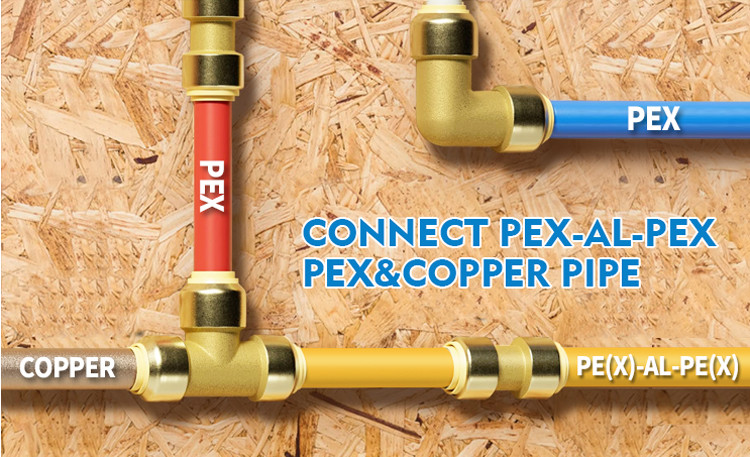 CW617N Lead Free Pex Push Fittings Push To Connect Brass Pex Pipe Union