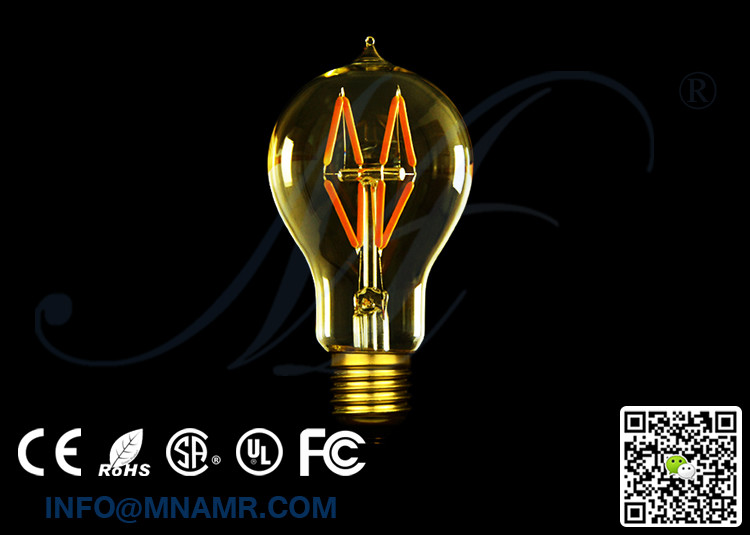 Traditional Style Edison Bulbs A19 LED Light 4W 2200K 2700K 3000K 5000K 6000K Options 25 Watt Equivalent