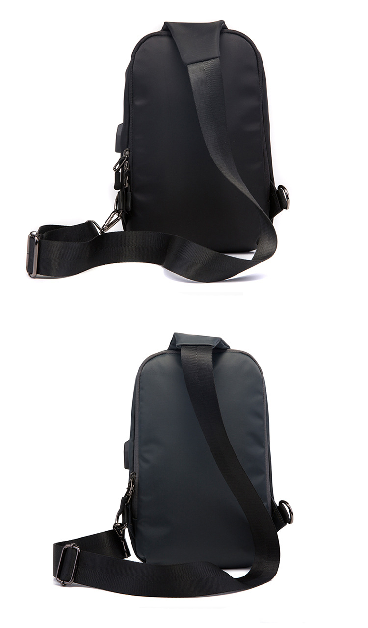 Water Resistant Polyester Lining Anti Theft Chest Sling Bags With USB 5L