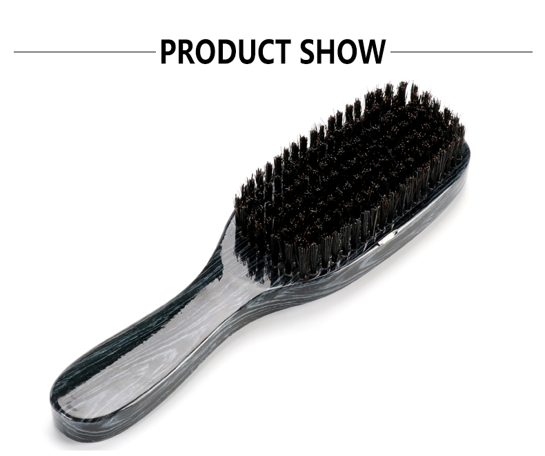 360 Soft Boar Bristle Brush For Men Marbling Beech Long Handle