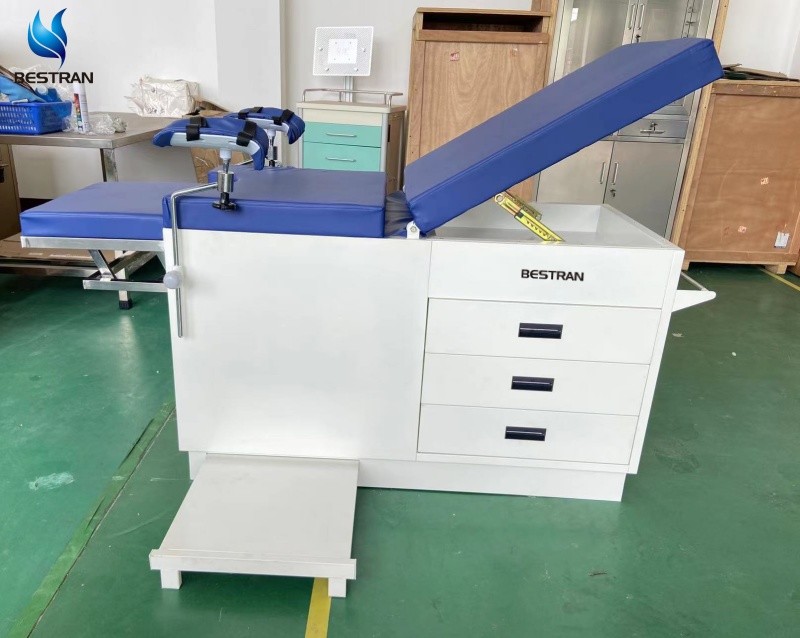 5 Drawers Gynecological Examination Table Backrest Adjustable Paper Roll Holder Medical Couch