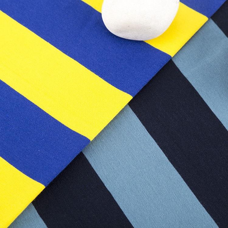 Durable And Skin-Friendly Healthy Breathable Striped Knit Fabric For T-Shirt