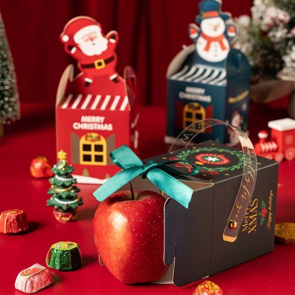 Odm Christmas Eve Apple Gift Packing Box Santa Claus Candy Box 1000gsm