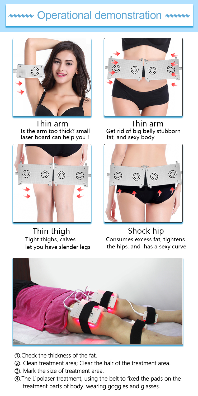 Four Wavelength Diode Zero Laser Lipo Laser Therapy Machines 12 Pads Slimming Beauty Machine