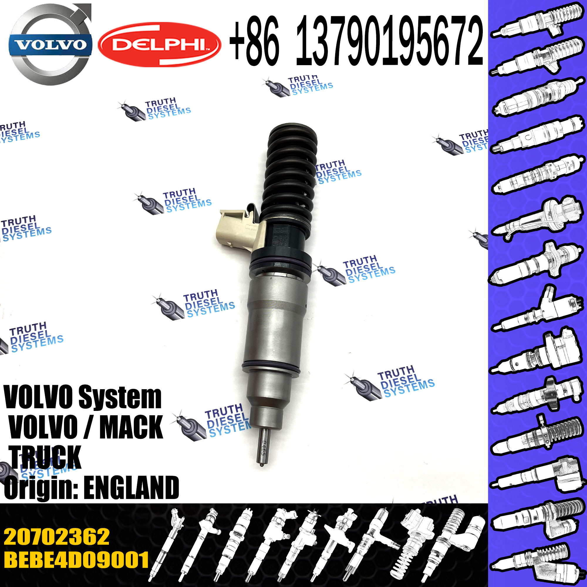 Diesel inyector Fuel Injector Electronic Unit Injectors nozzle Bebe4d09001 20702362 For Md11 3504