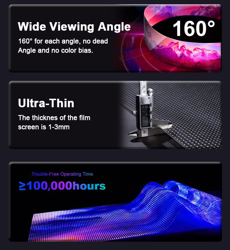 Self Adhesive LED Crystal Film Screen High Transmittance P10 Outdoor LED Display