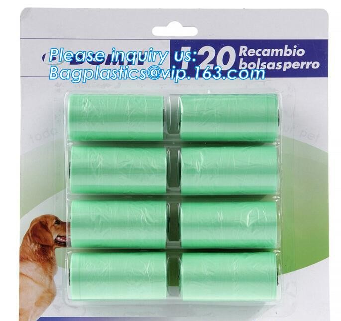 10 Rolls/150Pcs Plastic Pet Dog Waste Bags 33 * 22cm Durable Trash Cleaning Bag, cornstarch based compostable pet waste