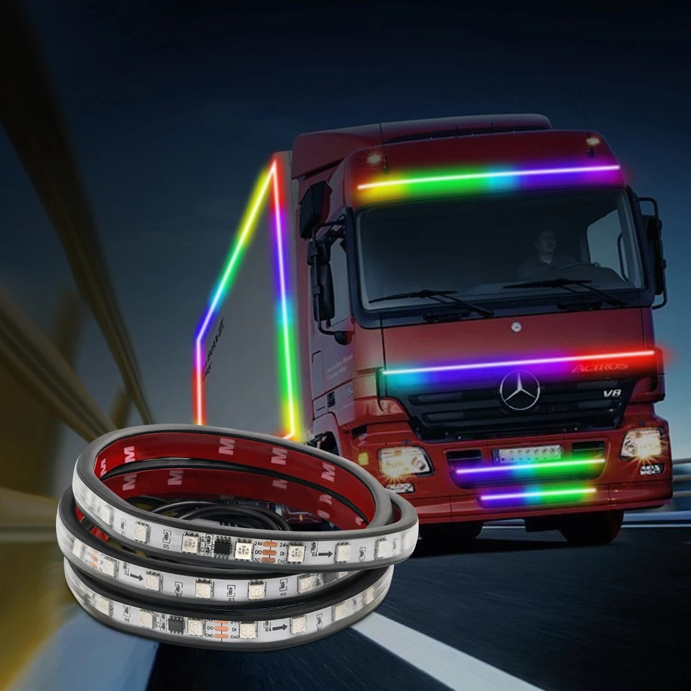 DC24V RGB Truck Led Strip Vehicle LED Work Lights Emergency Vehicle Led Strip Lights