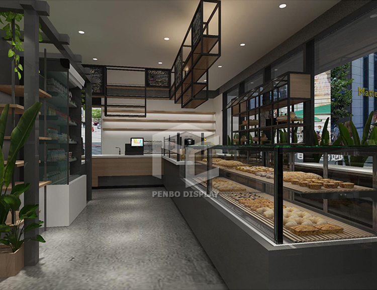 ODM Coffee Shop Display 20mm MDF Spray Painted With Metal Halide
