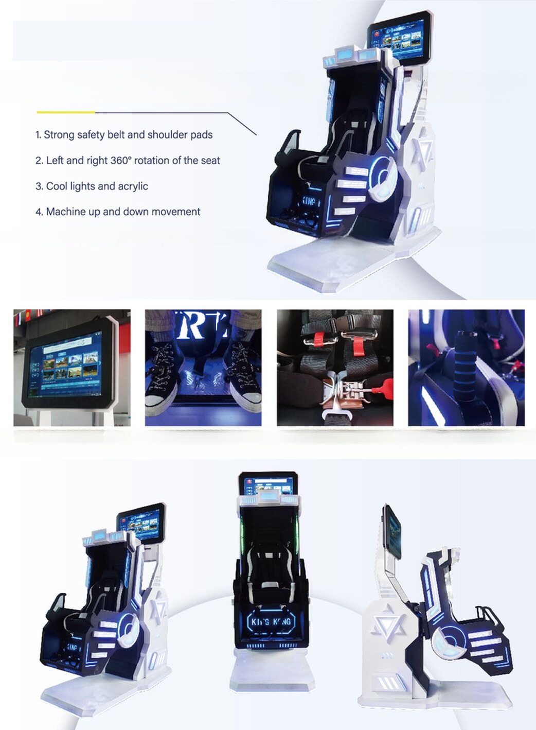 Cool Virtual Reality VR 360 Degree Roller Coaster 9D VR Motion Ride Flight Simulator For Sale