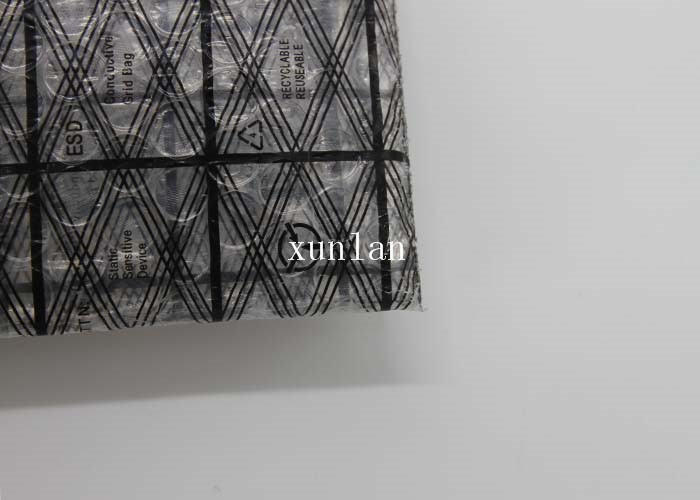 4 * 8 Inch Black Conductive Grid Bag For Shipping Communication Appliances