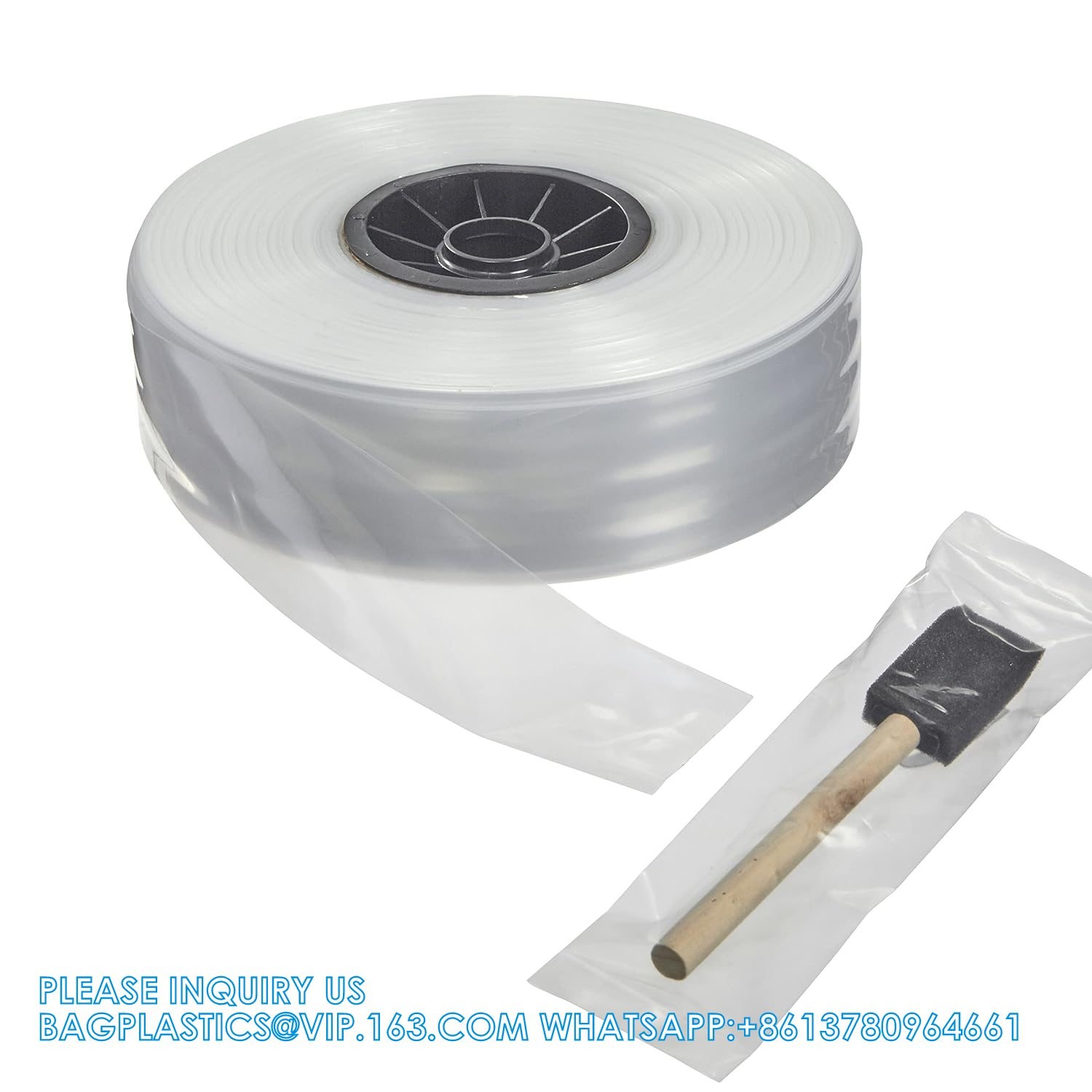 LDPE Poly Tubing, Mini Roll, 2" W X 1000' L, 2 Mil Clear Plastic Poly Tubing Roll, FDA USDA Compliant Food Safe