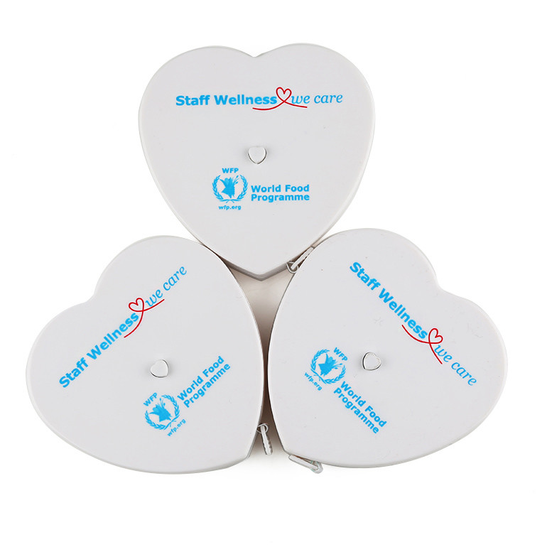 150cm White Heart Tape Measure Accurate Body Mass Index Measurement For Personal Trainers