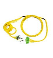 Outdoor Pre Terminated Fiber Optic Cable LC E2000 APC With Pulling Sock