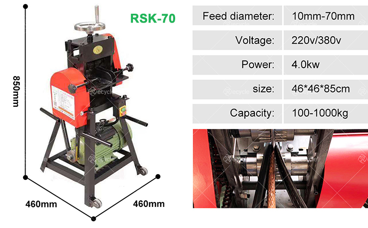 High Separation Rate Scrap Cable Copper Wire Stripping Machine with Customized Design