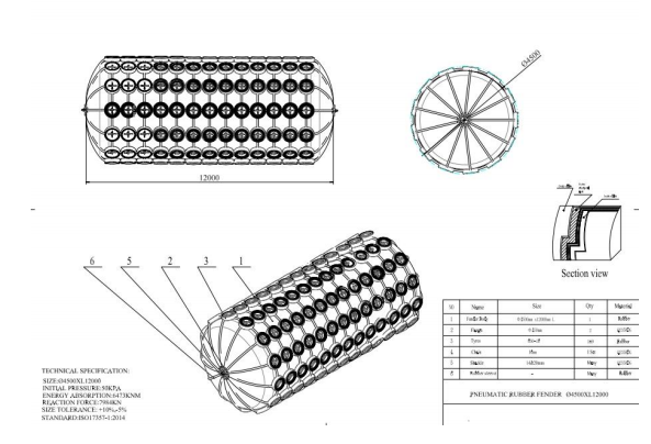Quality New Product Explosion Inflatable Type Boat Parts 4.5*12M 50KPA Floating Pneumatic Rubber Ship Fenders With Tire and Chain