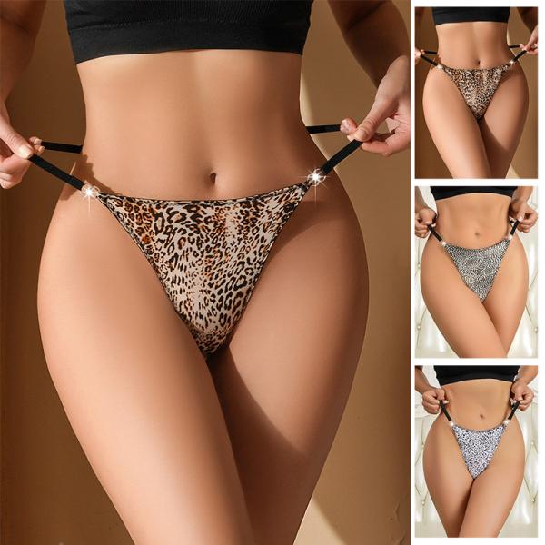 Sexy Womens Underwear G String Leopard Girls Low Waist Panties Slutty Thin Shine