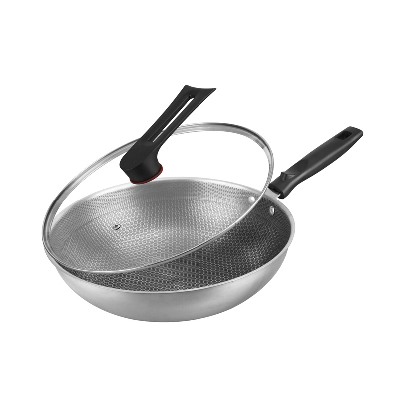 Stainless Steel Non Stick 32cm Fry Pan LFGB Certification Honeycomb Frying Pan