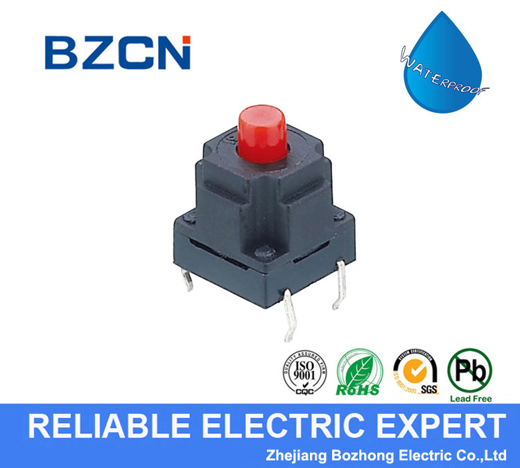 Taping Type Waterproof Tactile Switch Plastic Button Thru Hole DIP Terminal