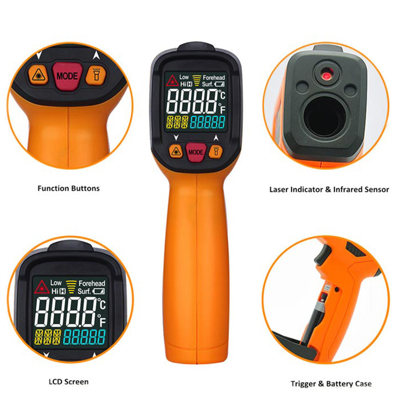 High Temp Handheld Infrared Thermometer Gun Operating Temperature - 50 ~ 300 Degree
