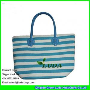 China LUDA famous hand sewing handles best classical paper straw beach bag on sale