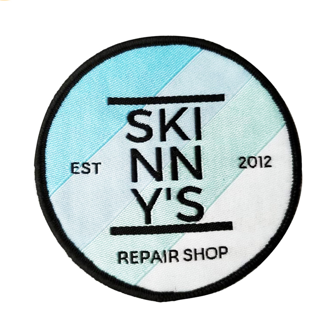 Round Shape Embroidered Border Patch , Custom Logo Patches For Clothes
