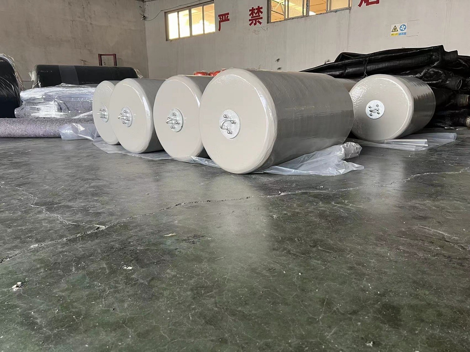 Colorful Foam Filled Marine Fender With Galvanized Chain / Flanges