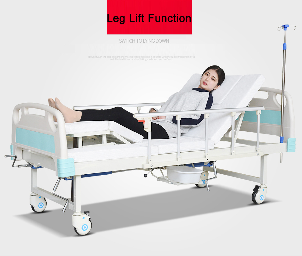 Multifunctional Hospital Patient Beds 200*90*45cm Manual Adjustable Medical Bed ODM hospital bed with rails