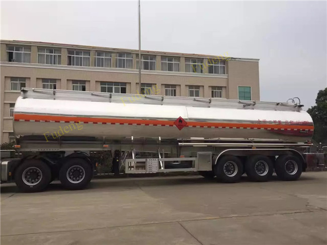 55CBM Three Axles Fuel Tanker Semi Trailer Aluminum alloy / Carbon Steel Body