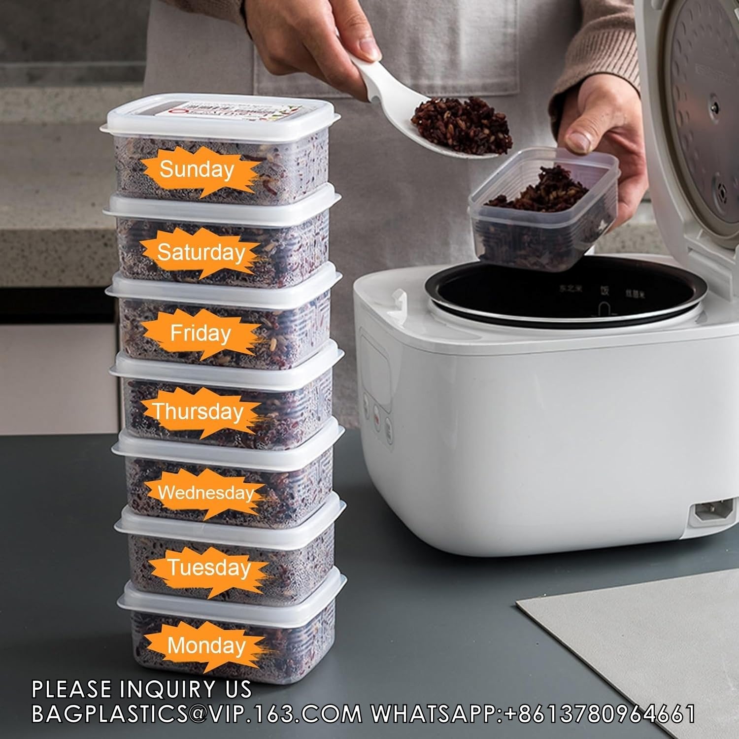 Leakproof Food Container Refrigerator Food Container Sealed Lid Large Capacity Transparent Storage Box Coarse