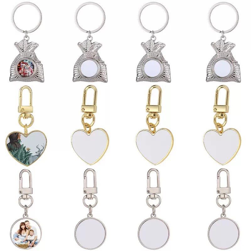 DIY Metal Heat Transfer Bag Key Chain Pendant For Sublimation Photos Printing