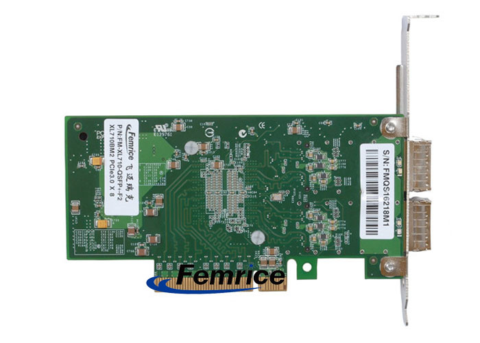 Femrice 40Gbps Dual Port Gigabit Ethernet PCIe x8 Server Adapter Intel X710 Gigabit Controller Network Interface Card