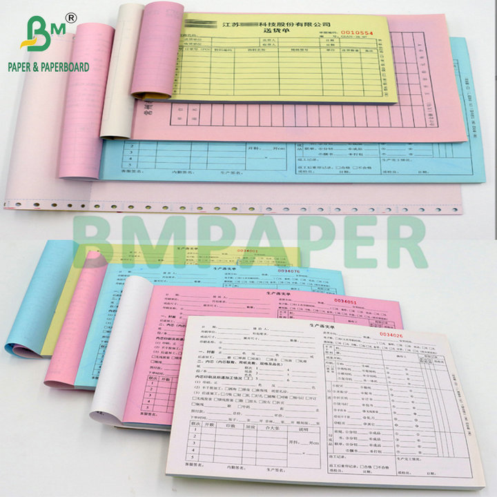 White Blue 20lb 8.5x14'' Carbonless Paper For Making Receipt Books 