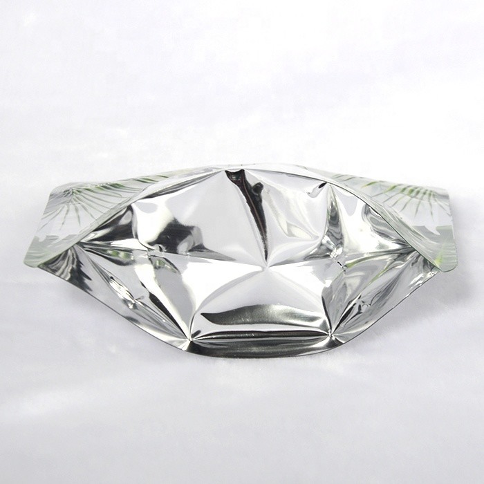 Biodegradable PLA plastic bags 4 oz k stand up pouch metallic foil bag with window doypacks