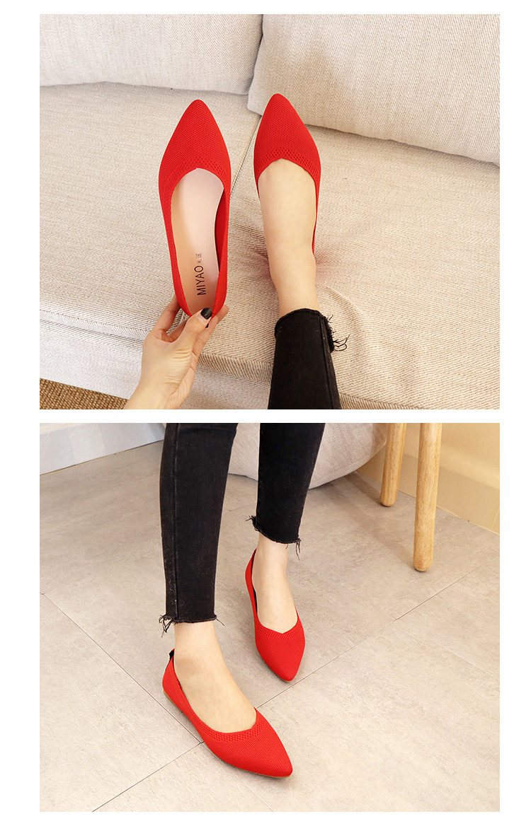 Soft Soled Woven Shoes 2022 Breathable Simple Flat Shoes Women'S New Style