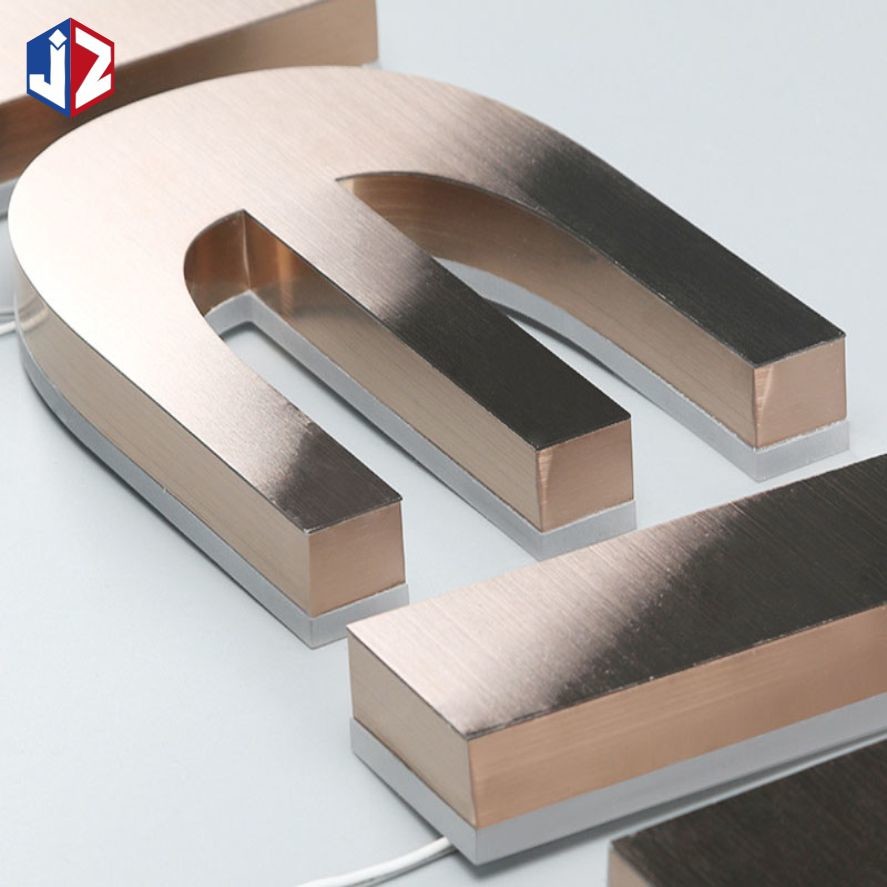AC 100V-240V Backlit Stainless Steel Letters 3D Illuminated Signage