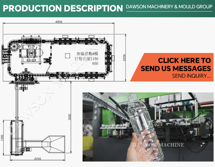 High Speed Full Automatic 2 Cavity 3 Cavity PET Bottle Blowing Machine