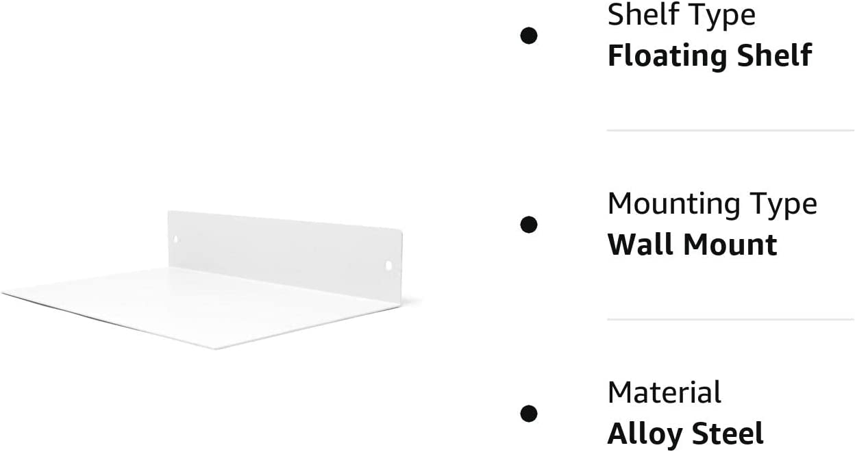 Black White Floating Shelves for Bedroom Living Room Bathroom Kitchen Customized Logo
