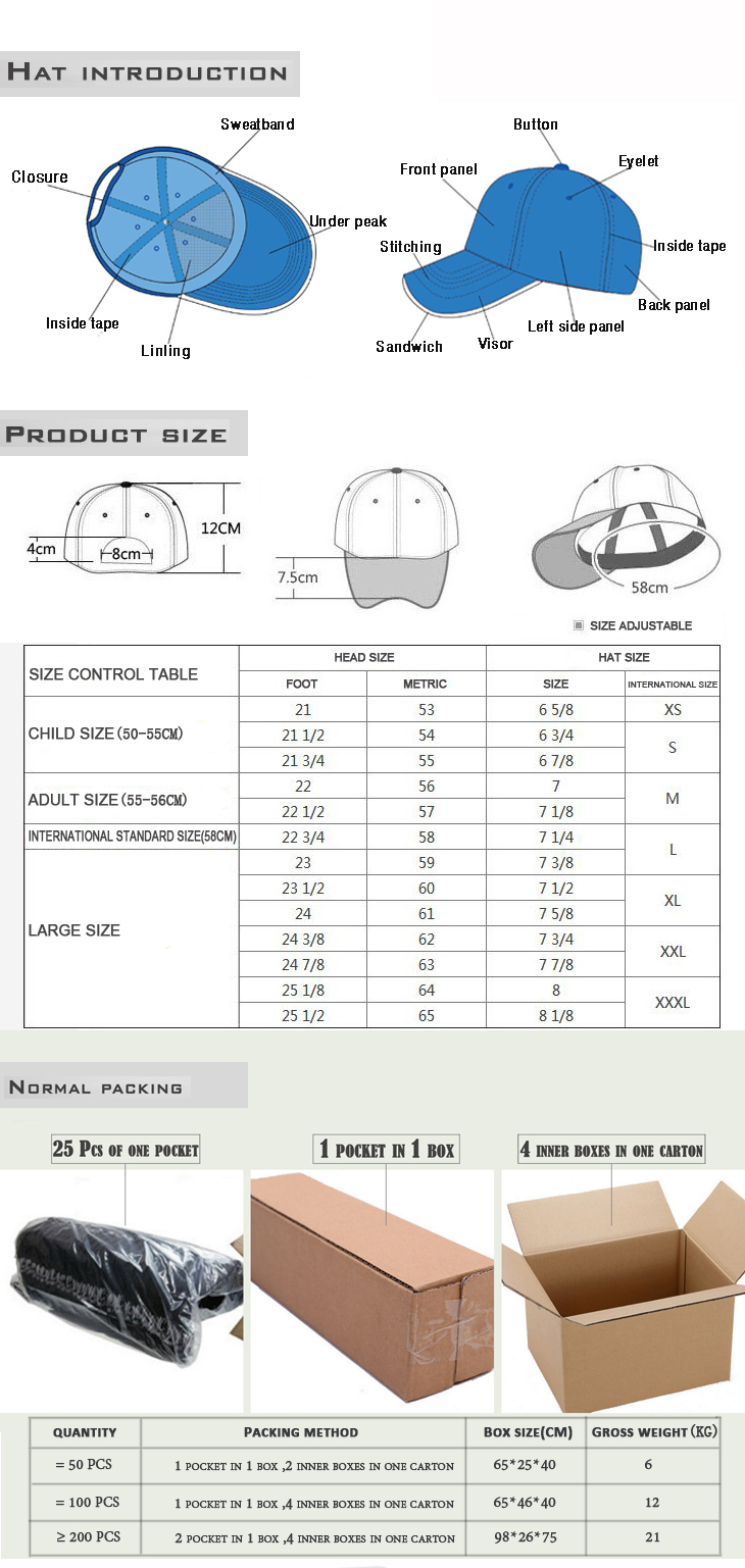 Customize Flag Six Panels 60cm Embroidered Baseball Caps