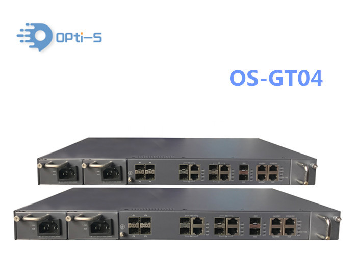Cassette GPON OLT 4 ports 2*10GE SFP+ ports uplink GPON OLT main chip Broadcom pizzabox 1RU zte huawei fiberhome