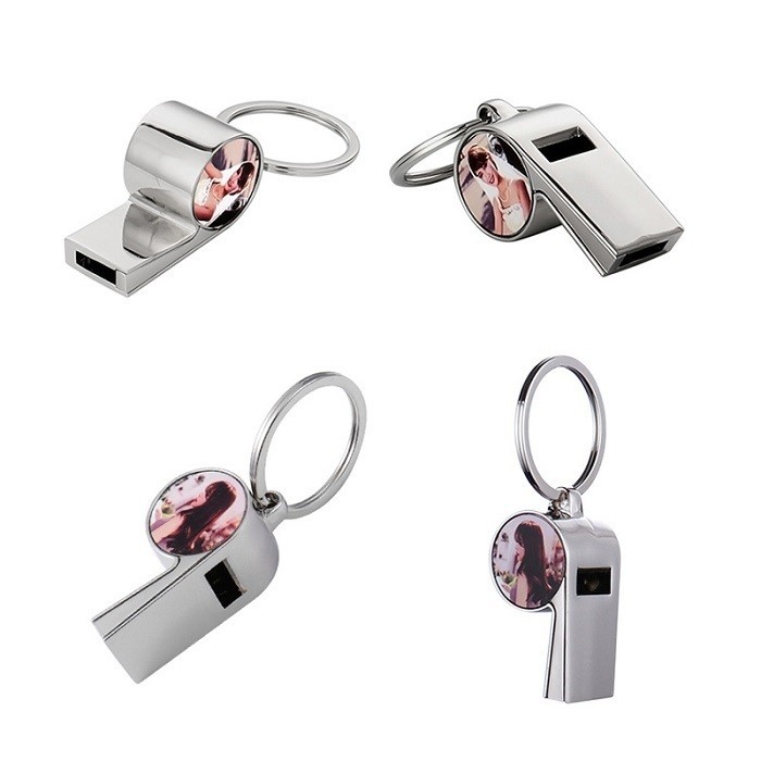 Creative DIY Gift Sublimation Whistle With Keychain For Sublimation Photos Printing