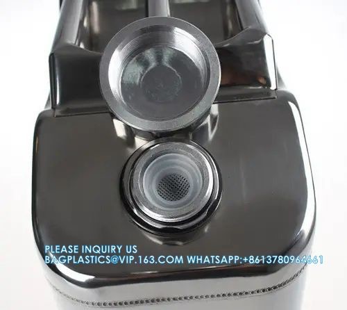 304 Stainless Steel Jerry Can Utility Jug 10L/20L Oil Water Tank With Flexible Nozzle & Screw Cap