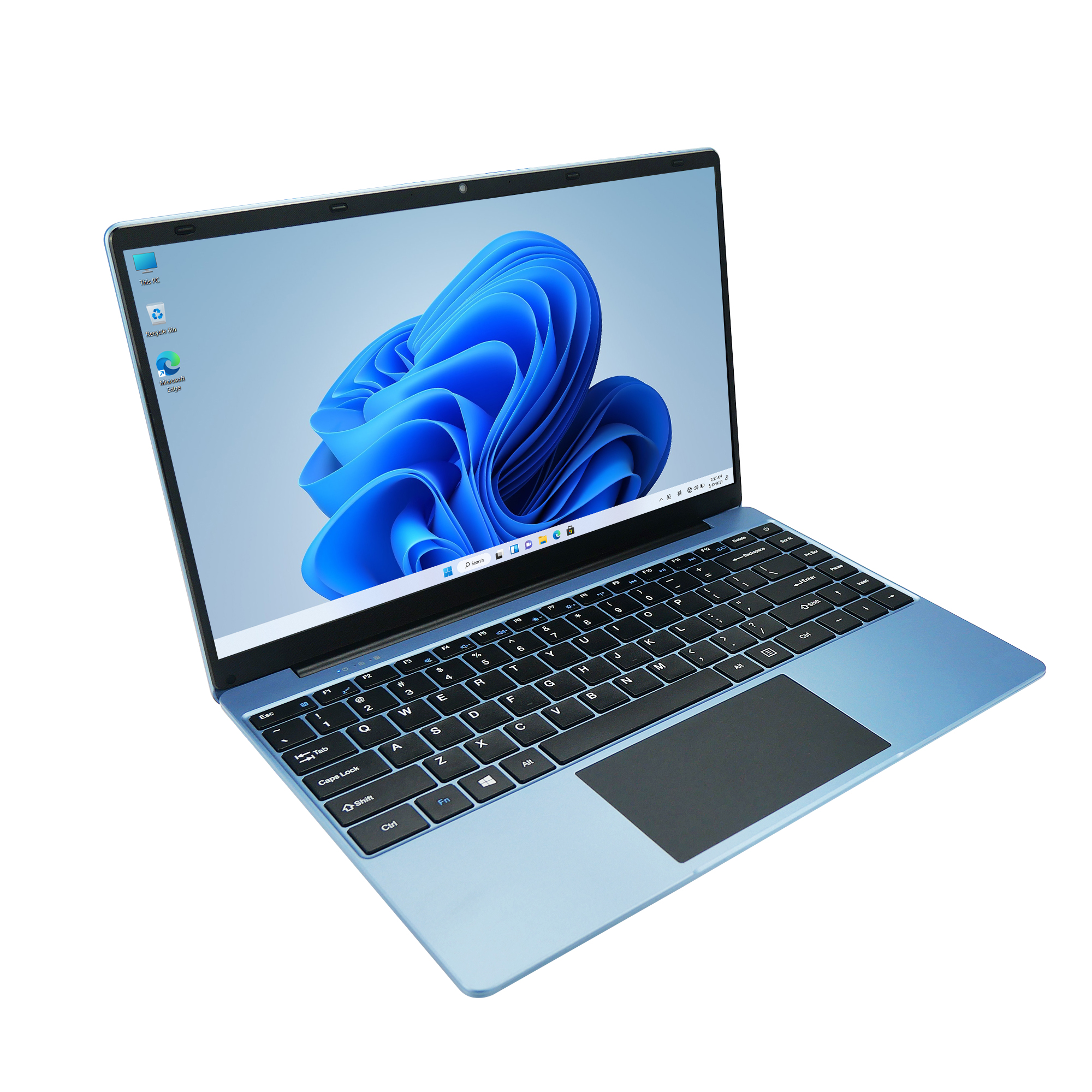 14.1inch Bule Laptop J4125 CPU 8GB RAM 256GB Storage Full HD IPS Display 5000mAh Battery Windows 10 Plastic Material